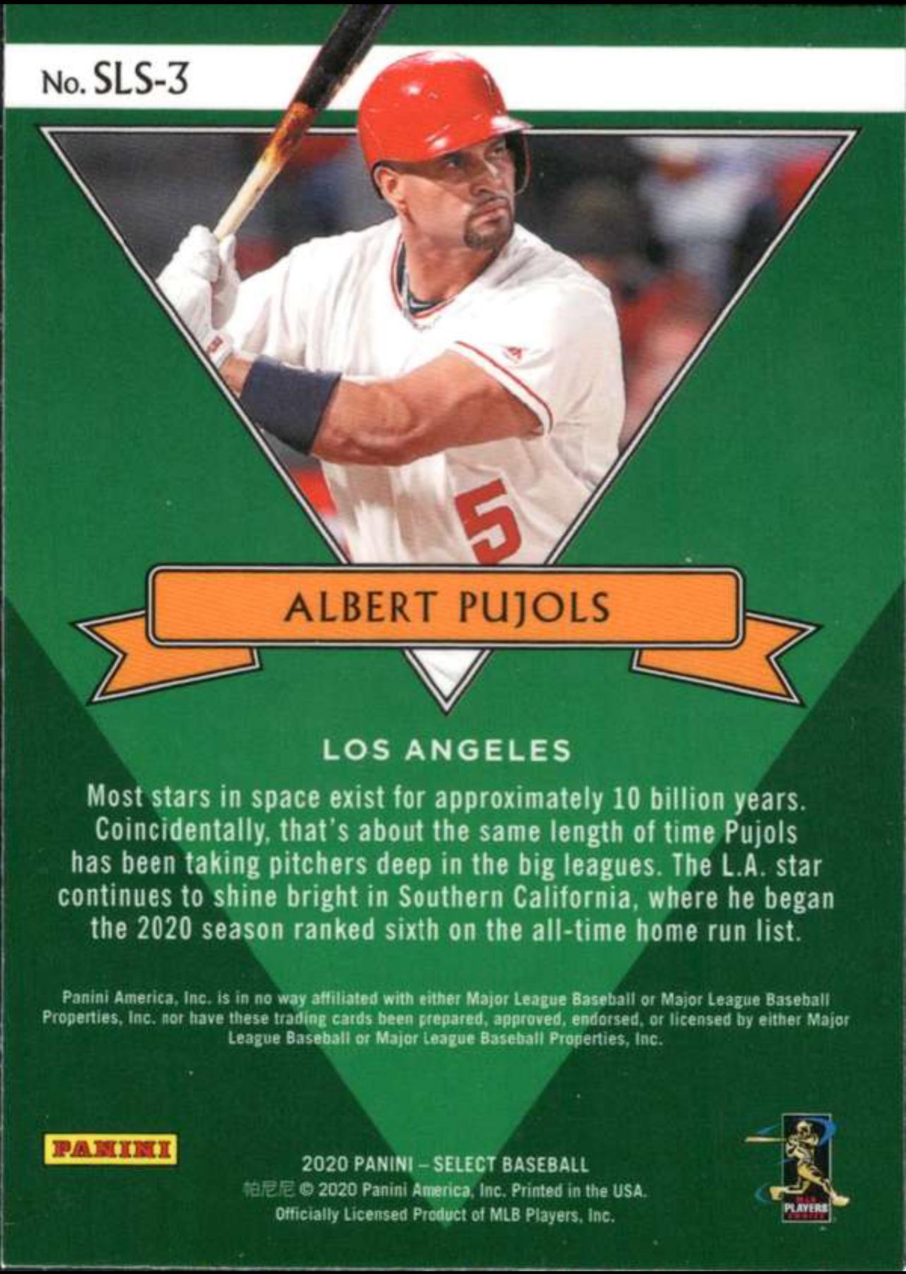 2020 Panini Select Select Stars #SLS-3 Albert Pujols Los Angeles Angels