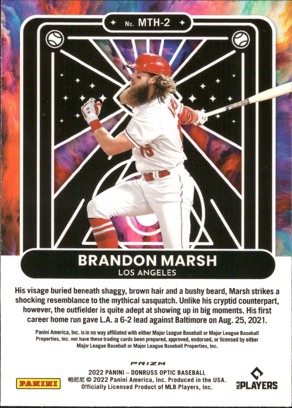 2022 Donruss Optic Mythical Holo Prizm #MTH-2 Brandon Marsh Los Angeles Angels