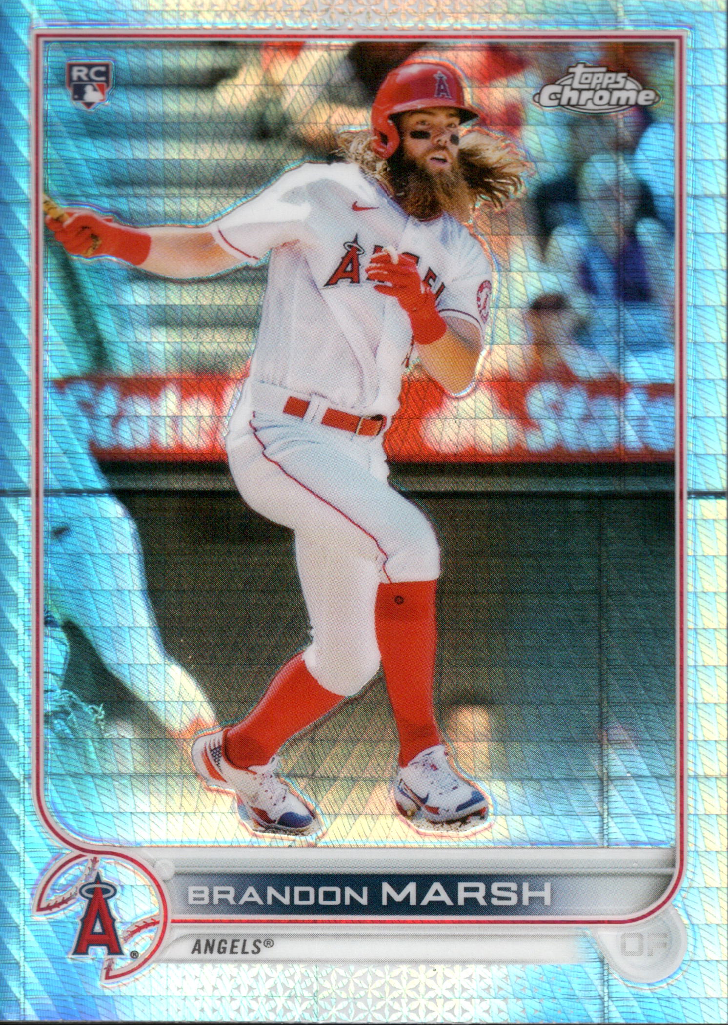 2022 Topps Chrome Prism Refractor #133 Brandon Marsh ,RC Los Angeles Angels