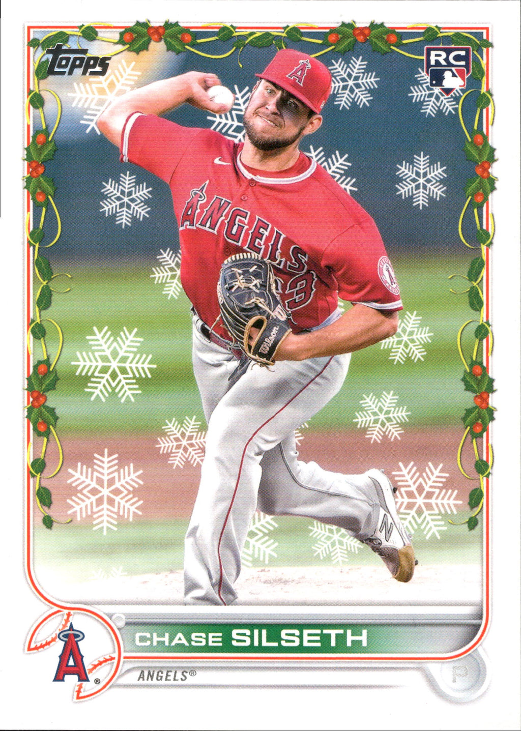 2022 Topps Holiday #HW148 Chase Silseth RC Los Angeles Angels