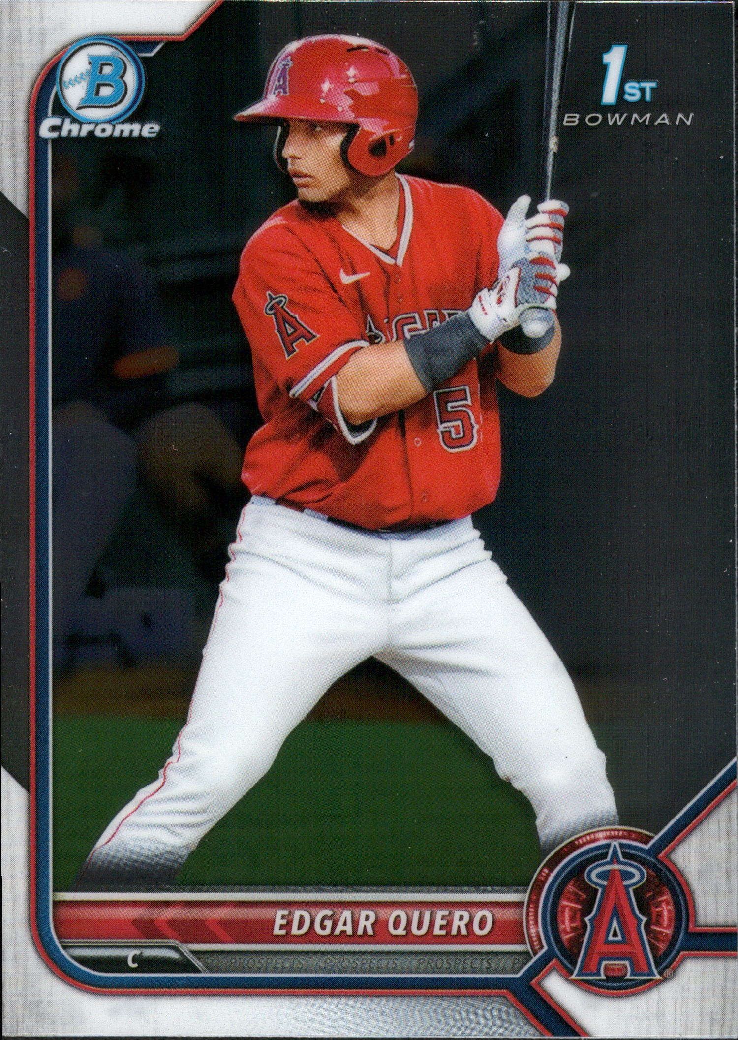 2022 Bowman Chrome Prospects #BCP-123 Edgar Quero Los Angeles Angels