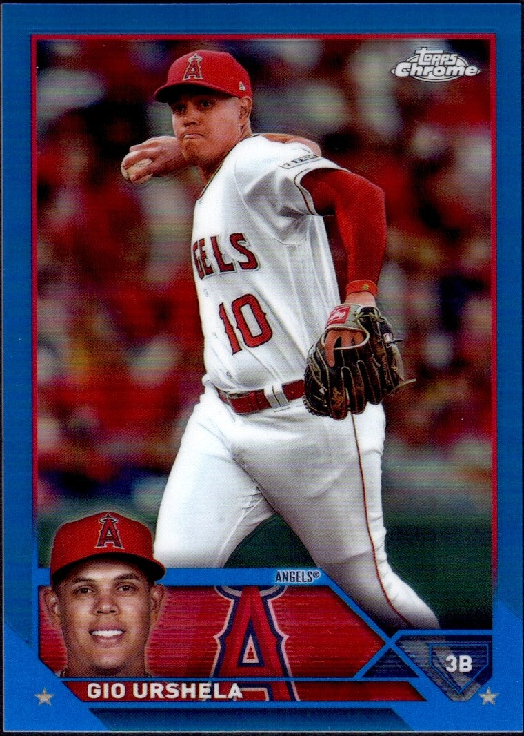 2023 Topps Chrome Update Blue #USC38 Gio Urshela ,/150 Los Angeles Angels