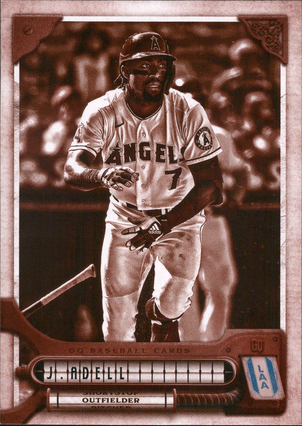 2022 Topps Gypsy Queen Sepia #57 Jo Adell ,/99 Los Angeles Angels