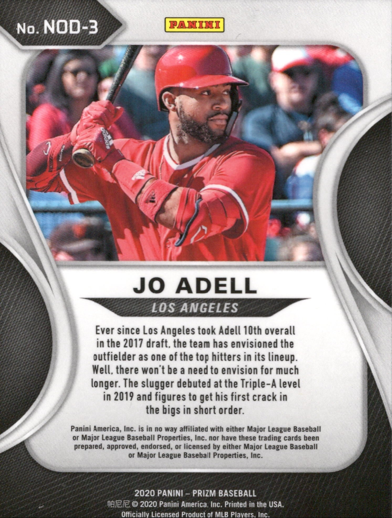 2020 Panini Prizm Now On Deck #NOD-3 Jo Adell Los Angeles Angels