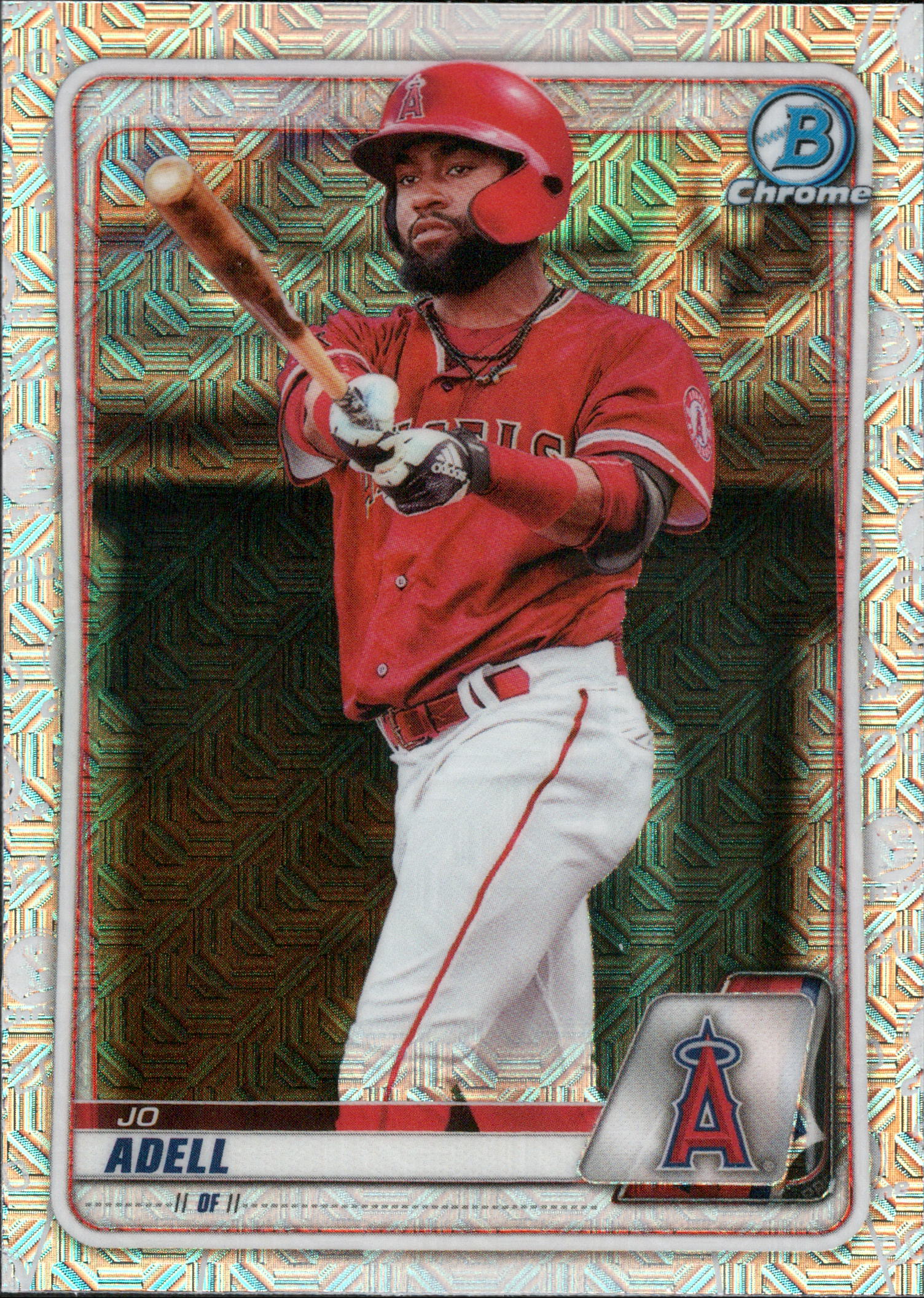2020 Bowman Chrome Prospects Mojo Refractor #BCP-100 Jo Adell Los Angeles Angels