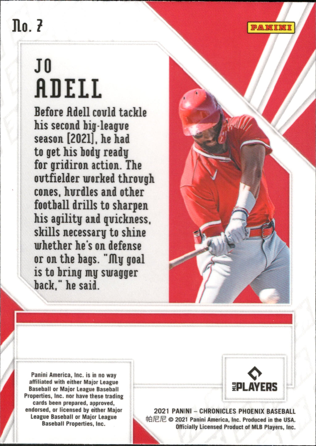 2021 Panini Chronicles Phoenix Holo #7 Jo Adell ,RC Los Angeles Angels