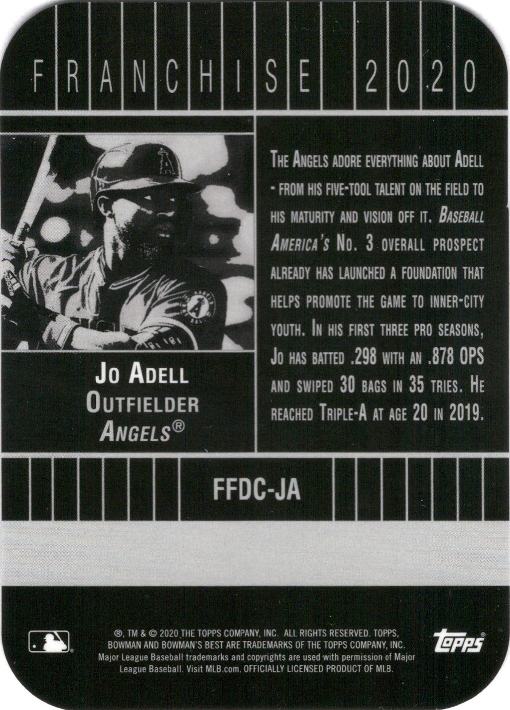 2020 Bowman's Best Franchise 2020 Die Cuts #FFDC-JA Jo Adell Los Angeles Angels