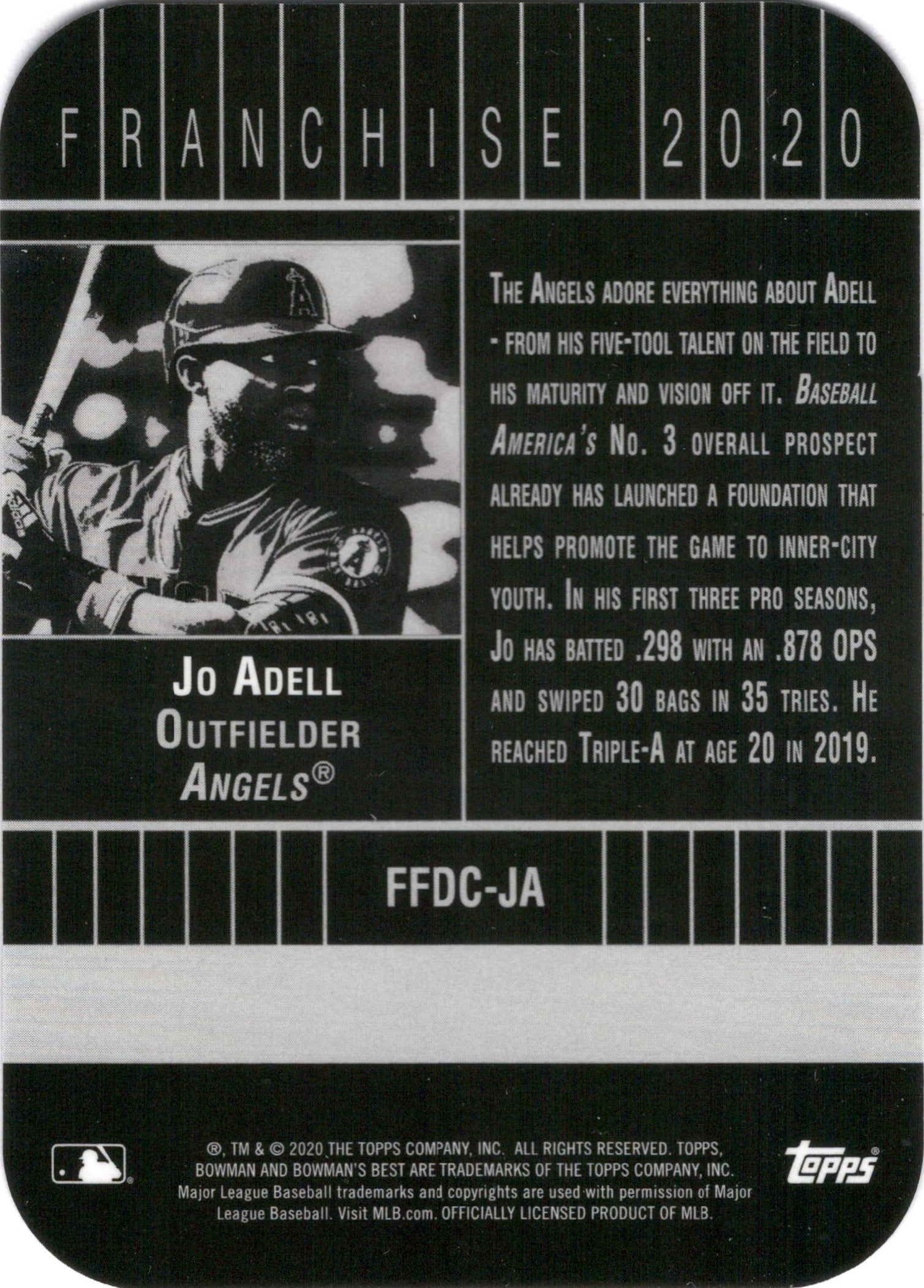 2020 Bowman's Best Franchise 2020 Die Cuts #FFDC-JA Jo Adell Los Angeles Angels