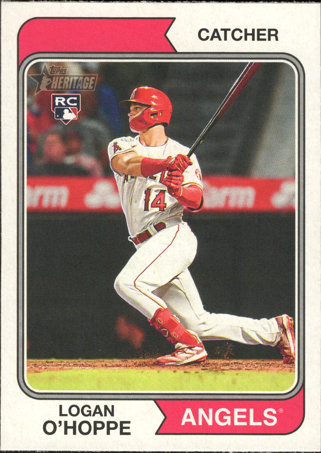 2023 Topps Heritage #318 Logan O'Hoppe RC Los Angeles Angels