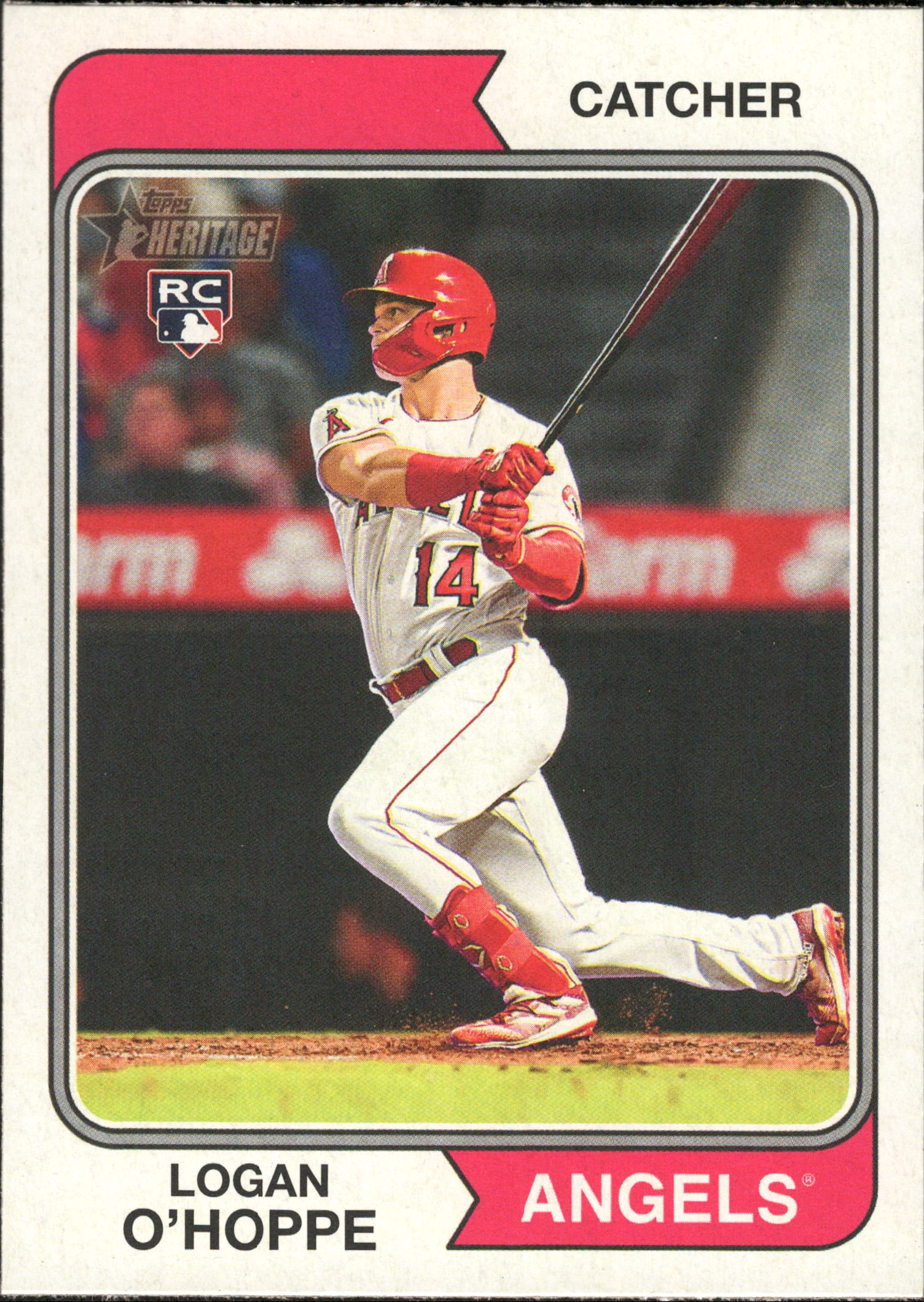 2023 Topps Heritage #318 Logan O'Hoppe RC Los Angeles Angels