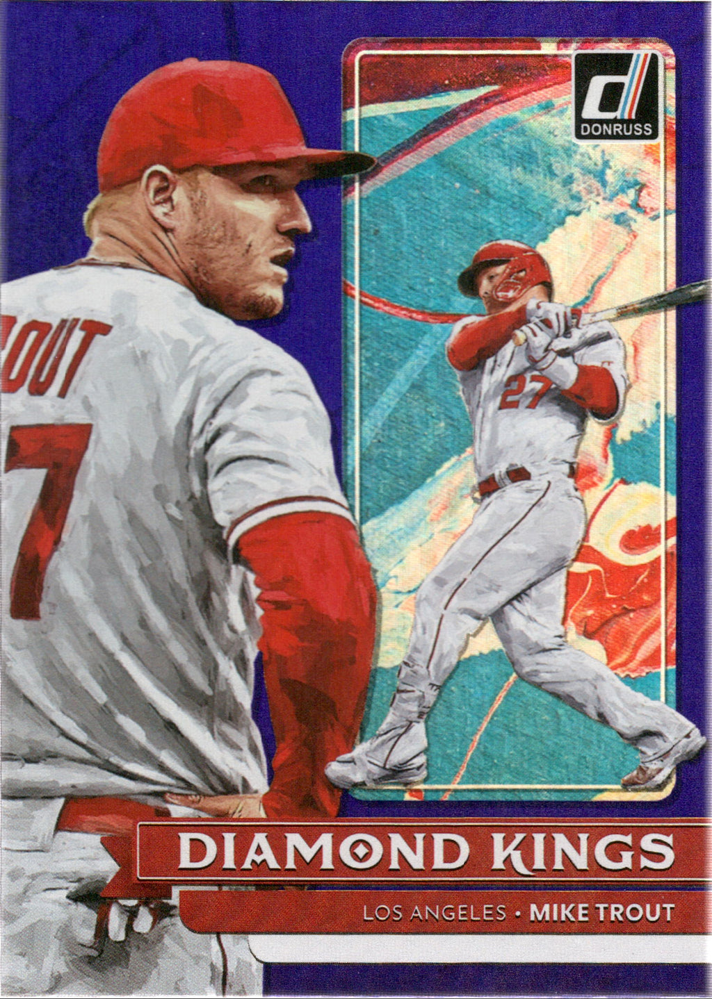 2022 Donruss Holo Purple #14 Mike Trout Los Angeles Angels