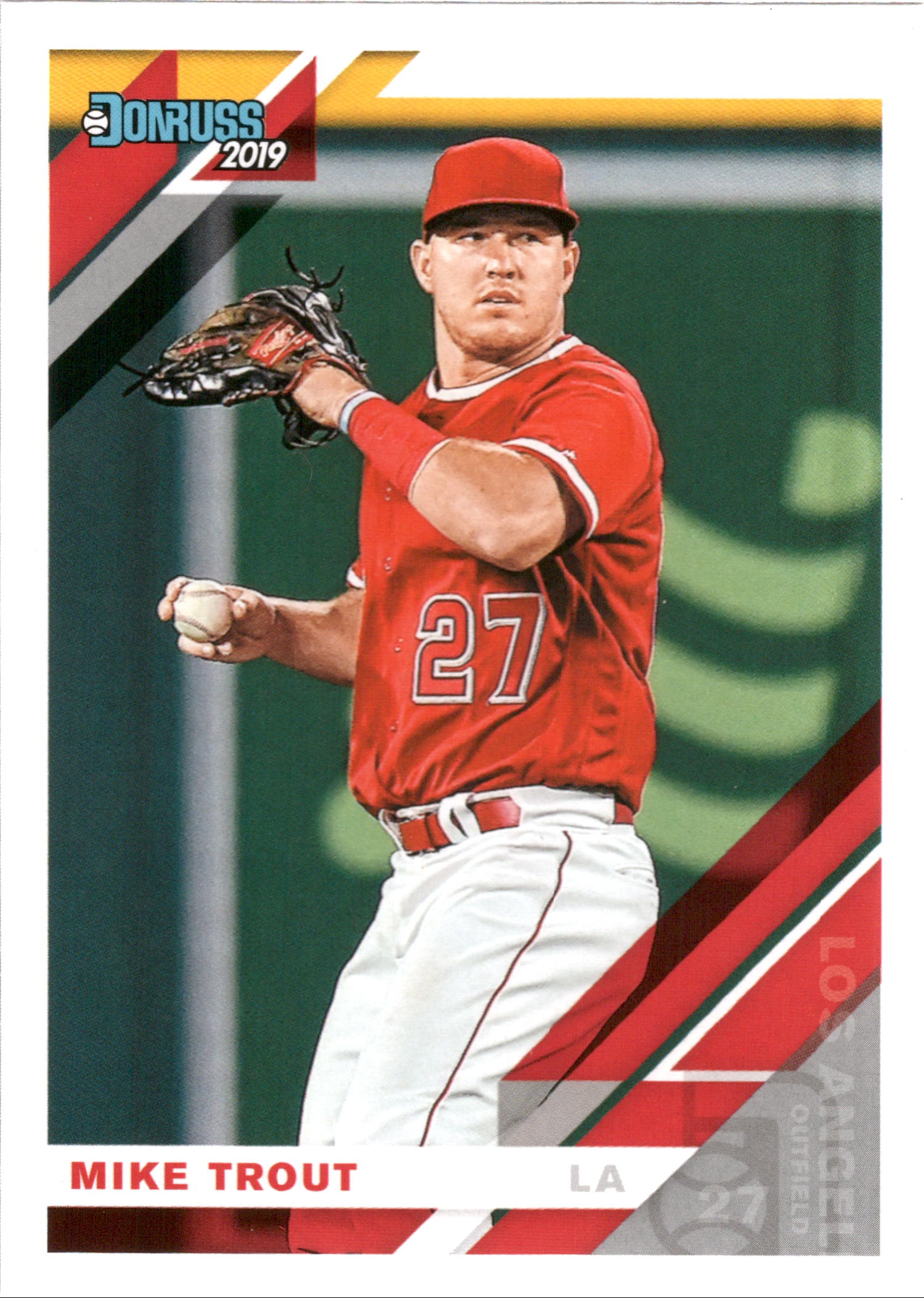 2019 Donruss : Throwing #170b Mike Trout Los Angeles Angels