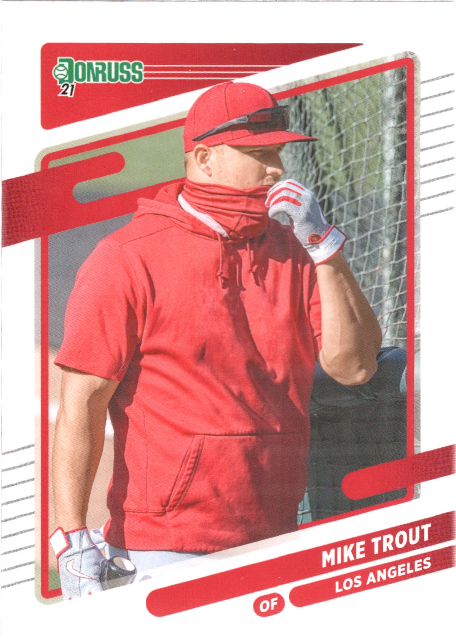 2021 Donruss : Red Sweatshirt #170b Mike Trout Los Angeles Angels