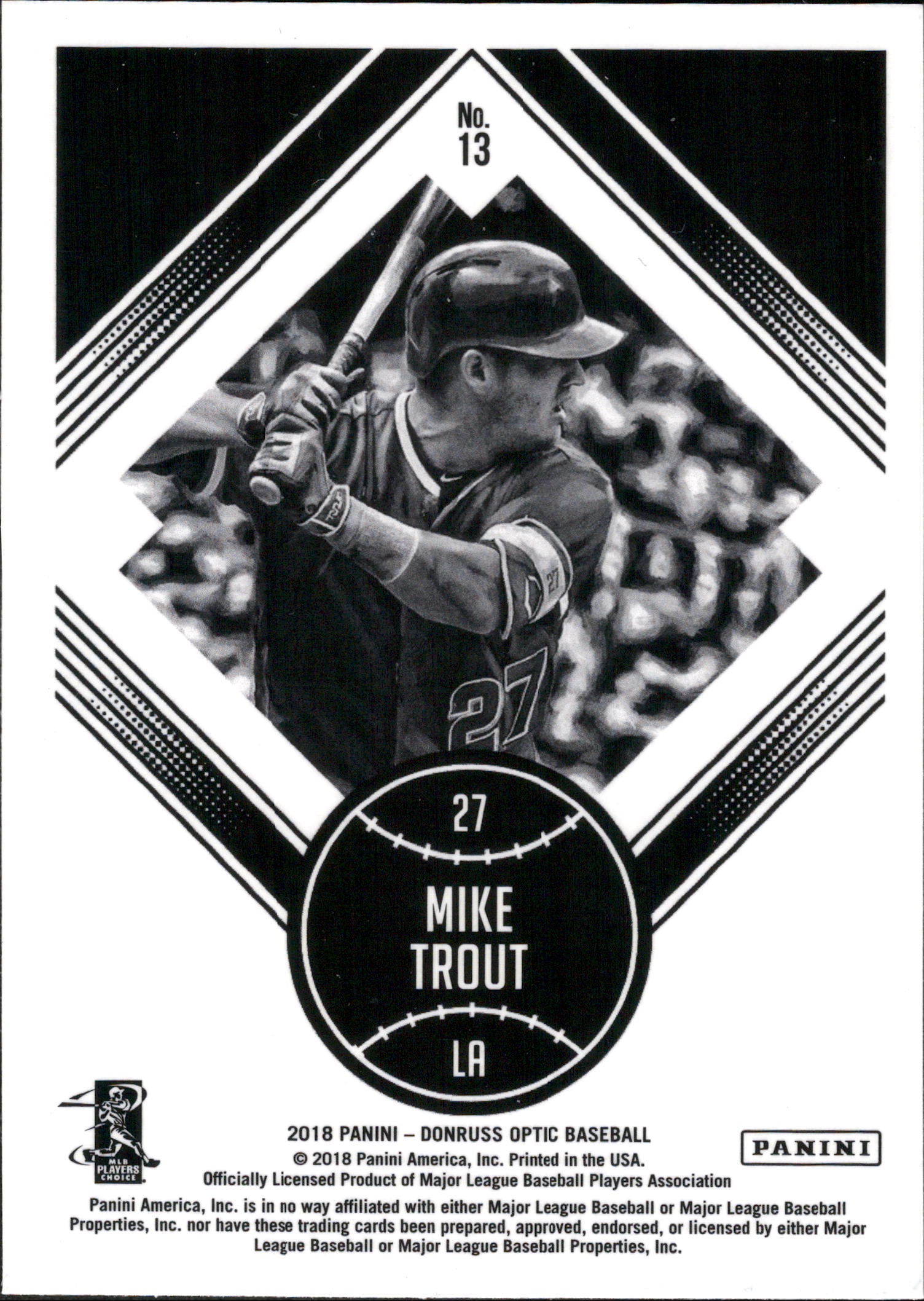 2018 Donruss Optic #13 Mike Trout Los Angeles Angels