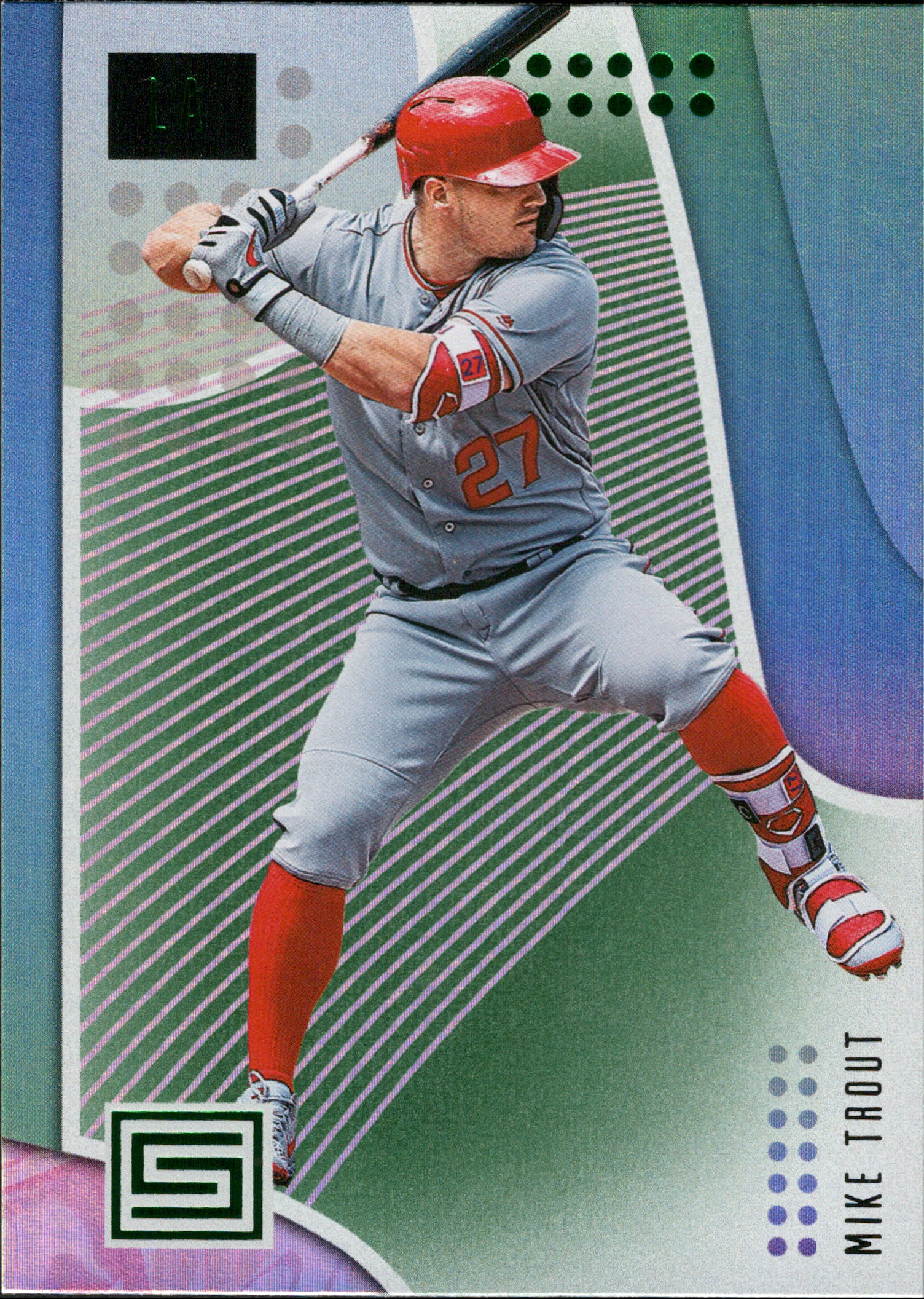 2019 Panini Chronicles Status Green #13 Mike Trout Los Angeles Angels