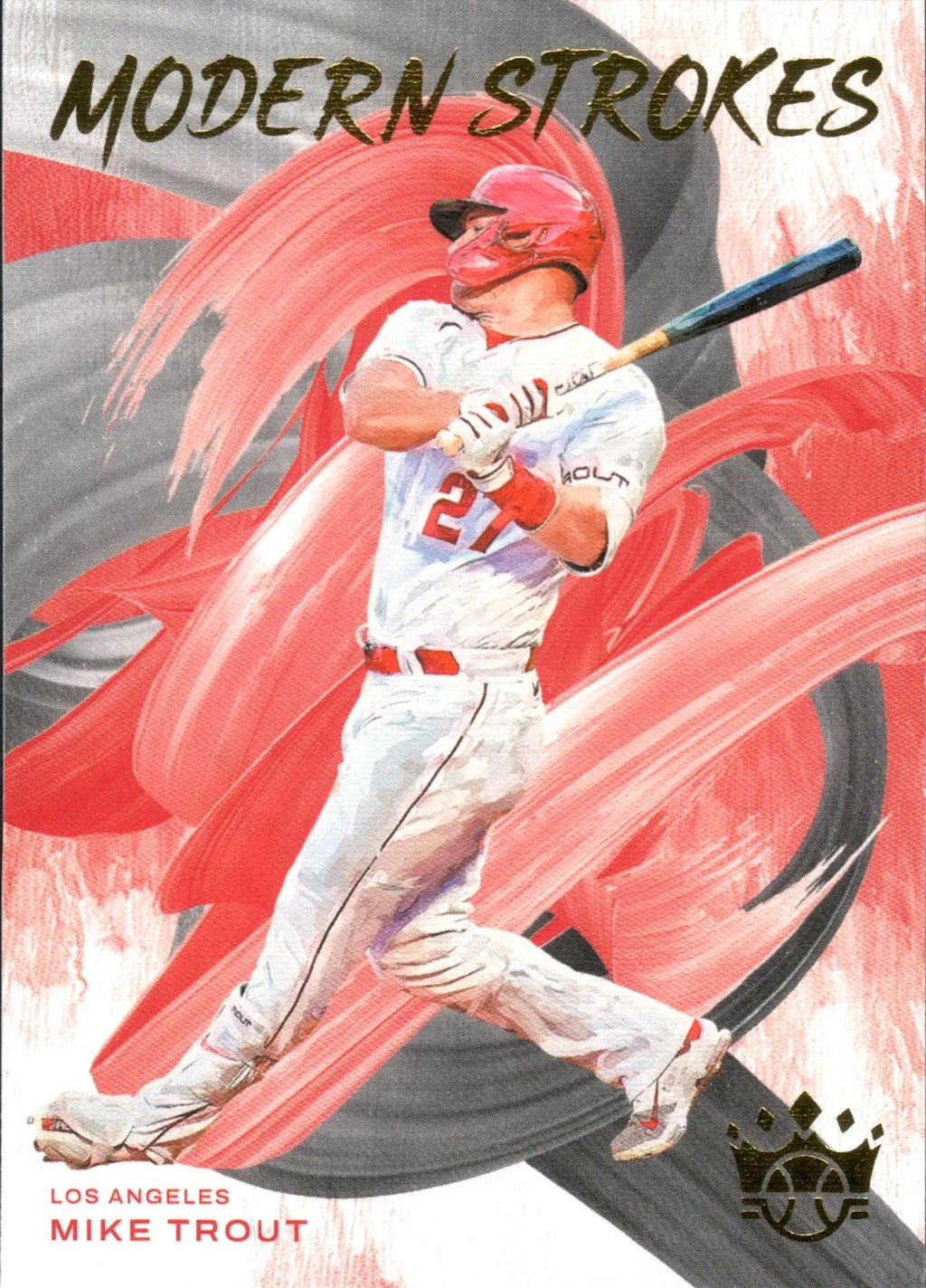 2022 Panini Diamond Kings Modern Strokes #MS-4 Mike Trout Los Angeles Angels