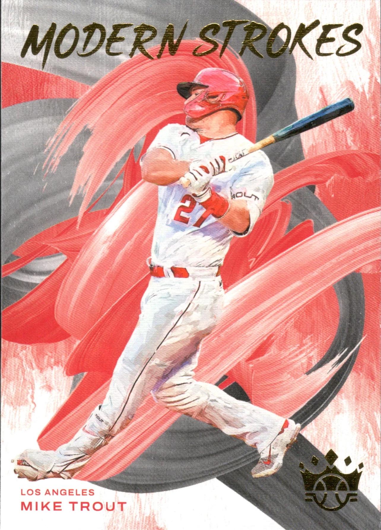 2022 Panini Diamond Kings Modern Strokes #MS-4 Mike Trout Los Angeles Angels