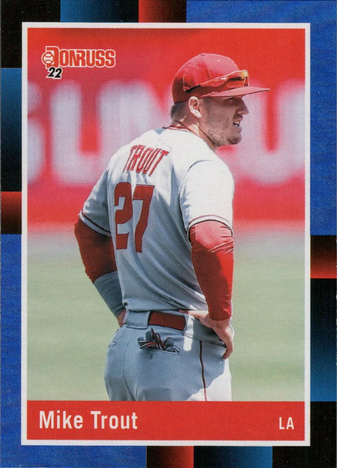 2022 Donruss Holo Blue #265 Mike Trout Los Angeles Angels