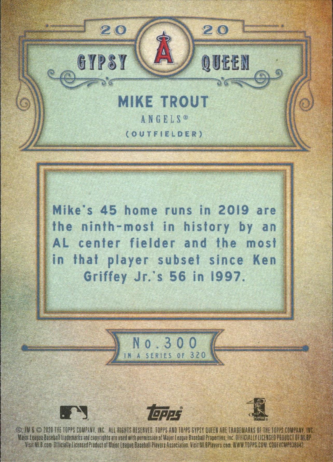 2020 Topps Gypsy Queen Green #300 Mike Trout Los Angeles Angels
