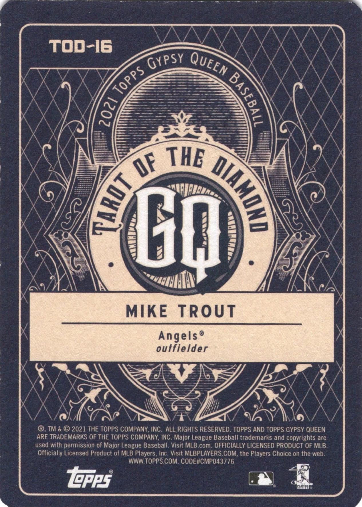 2021 Topps Gypsy Queen Tarot of the Diamond #TOD-16 Mike Trout Angels