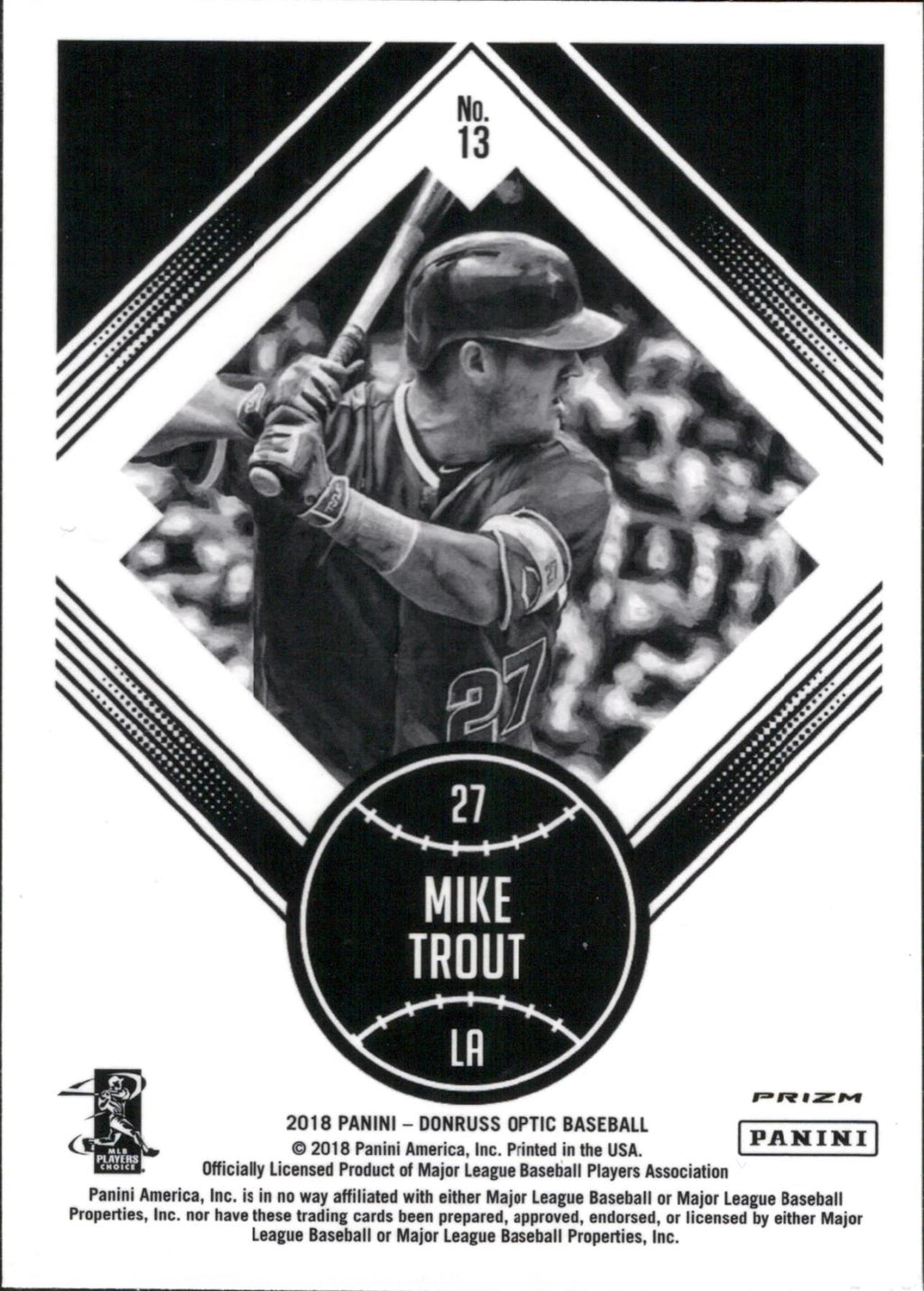 2018 Donruss Optic Pink #13 Mike Trout Los Angeles Angels