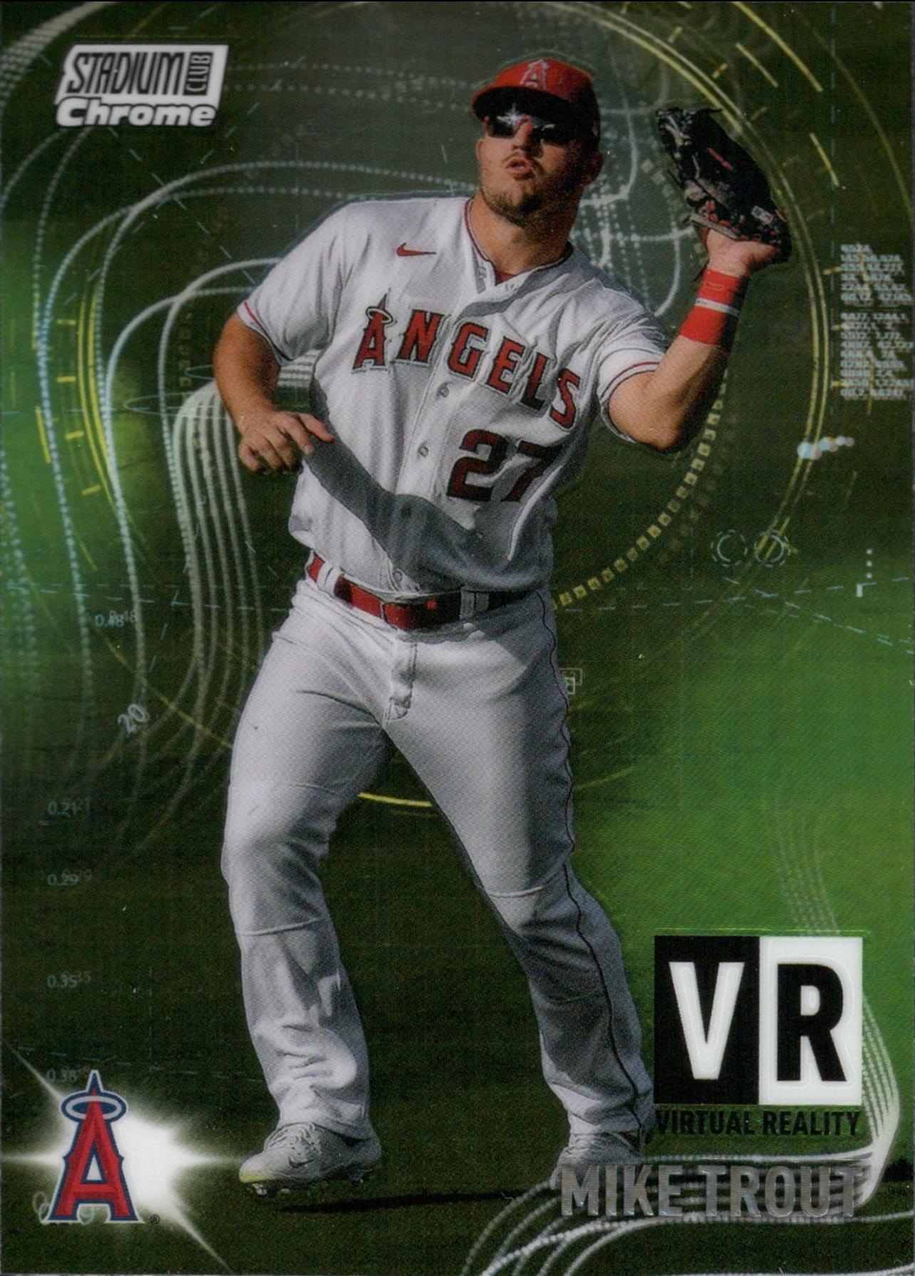 2021 Stadium Club Chrome Virtual Reality #VR-6 Mike Trout Los Angeles Angels