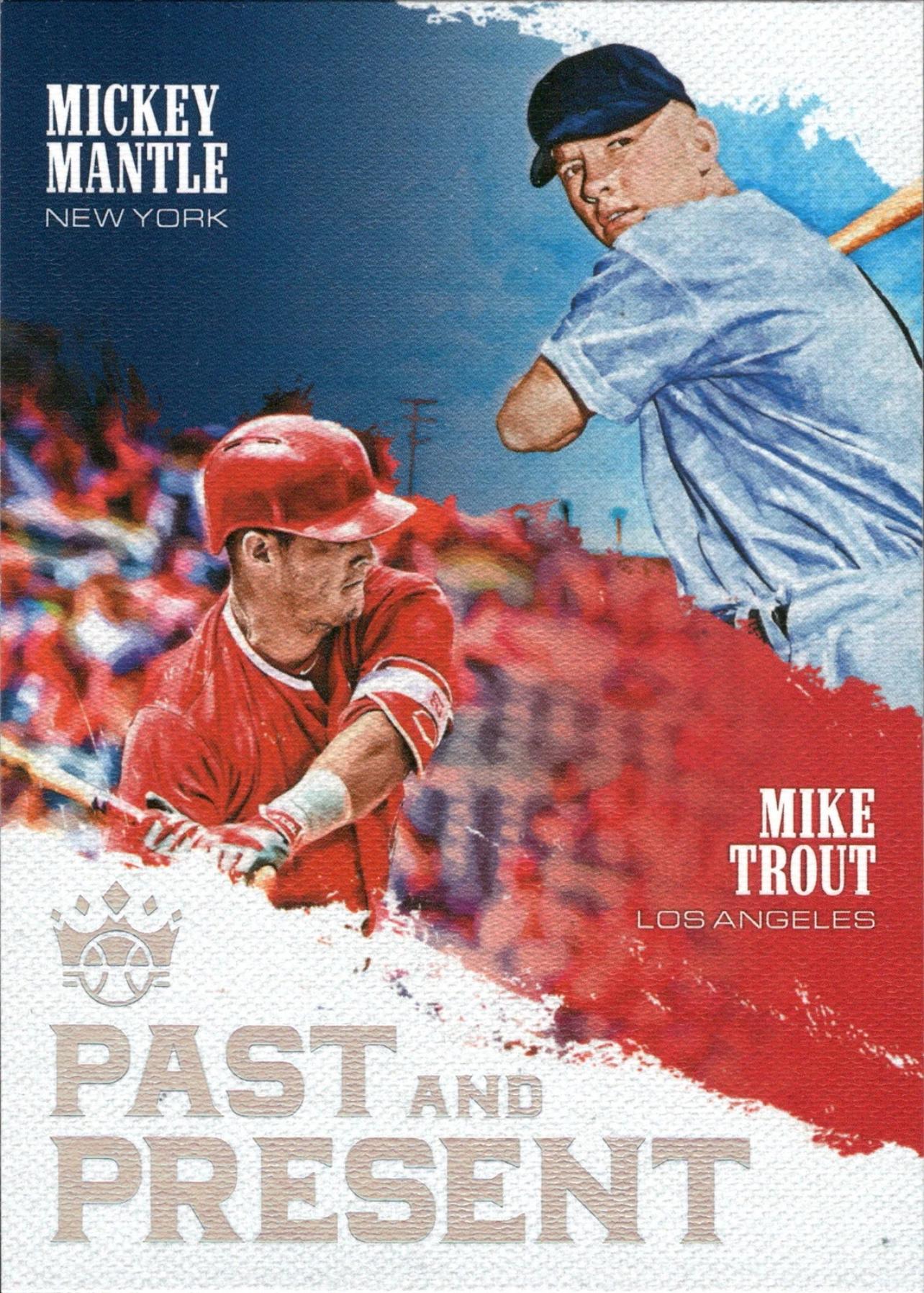 2018 Panini Diamond Kings Past and Present #PP8 Mickey Mantle / Mike Trout