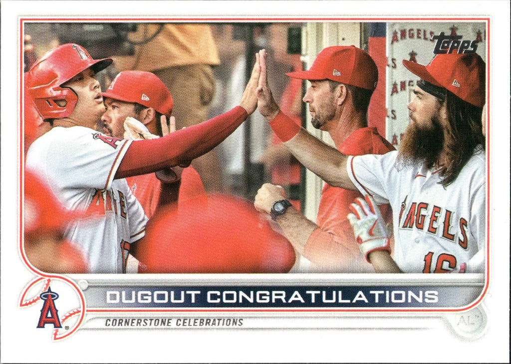 2022 Topps #416 Dugout Congratulations Los Angeles Angels