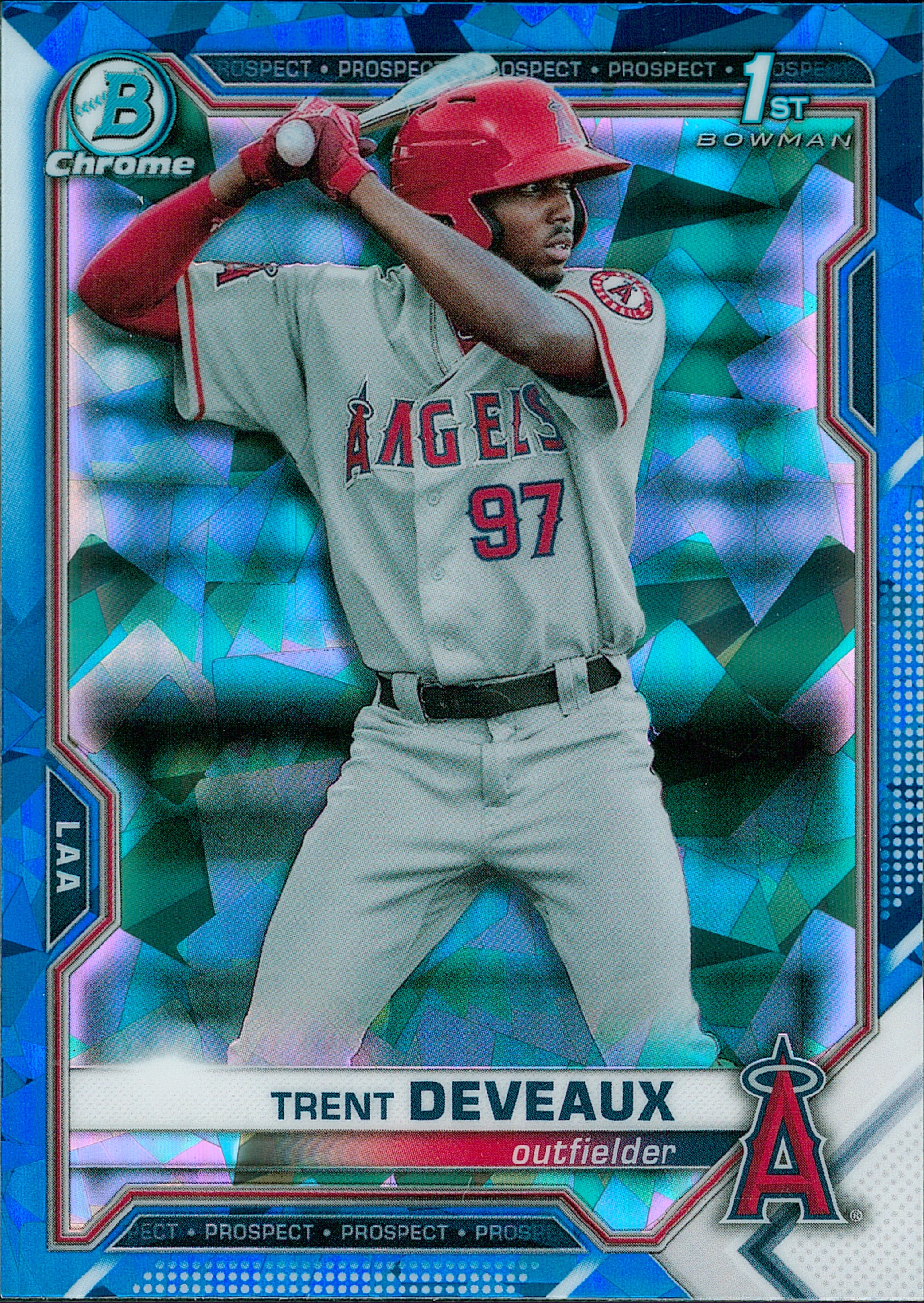 2021 Bowman Sapphire Edition #BCP-94 Trent Deveaux Los Angeles Angels
