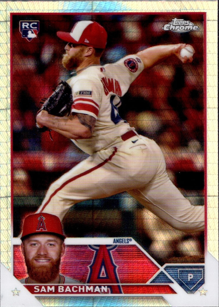 2023 Topps Chrome Update Prism #USC165 Sam Bachman RC Los Angeles Angels