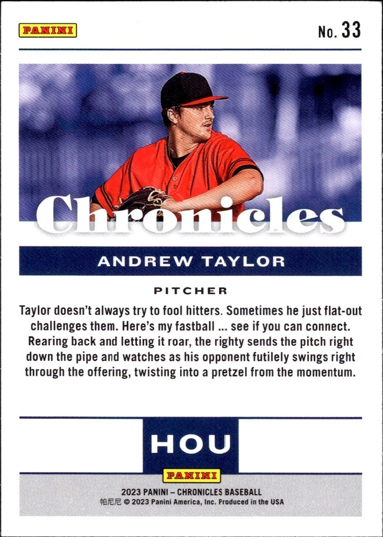 2023 Panini Chronicles #33 Andrew Taylor Houston Astros