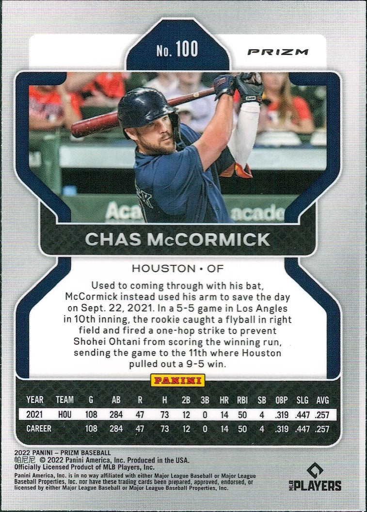2022 Panini Prizm Red/White/Blue Prizm #100 Chas McCormick RC Houston Astros