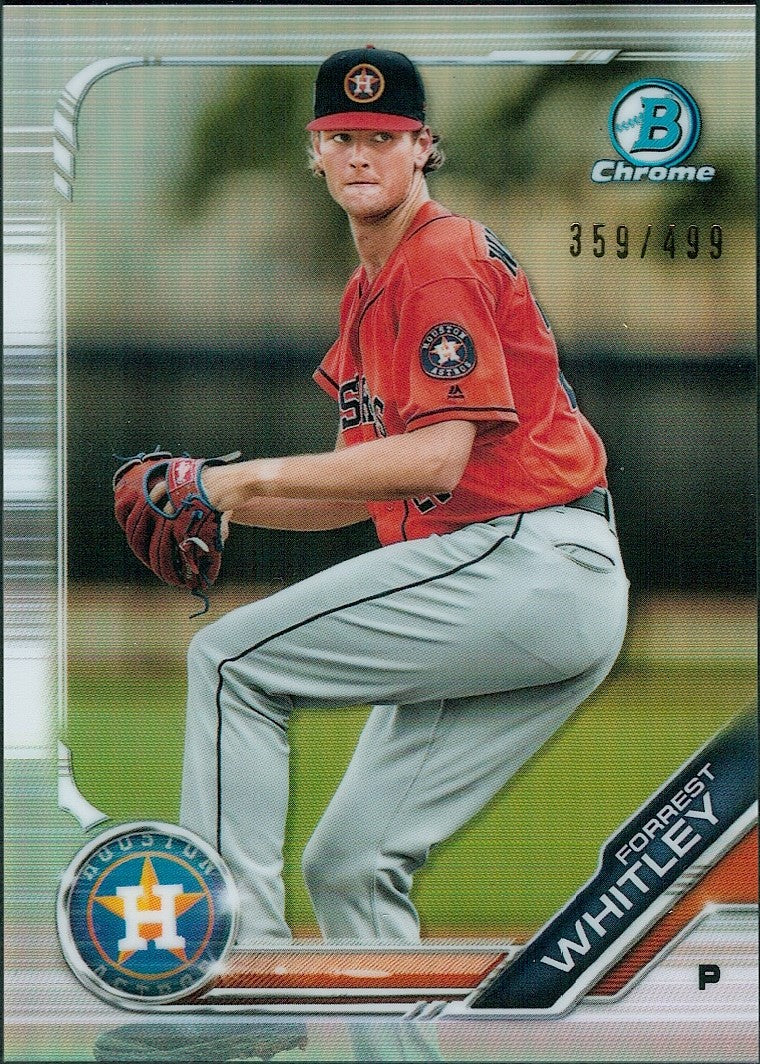 2019 Bowman Chrome Prospects Refractor #BCP-52 Forrest Whitley #/499 Astros