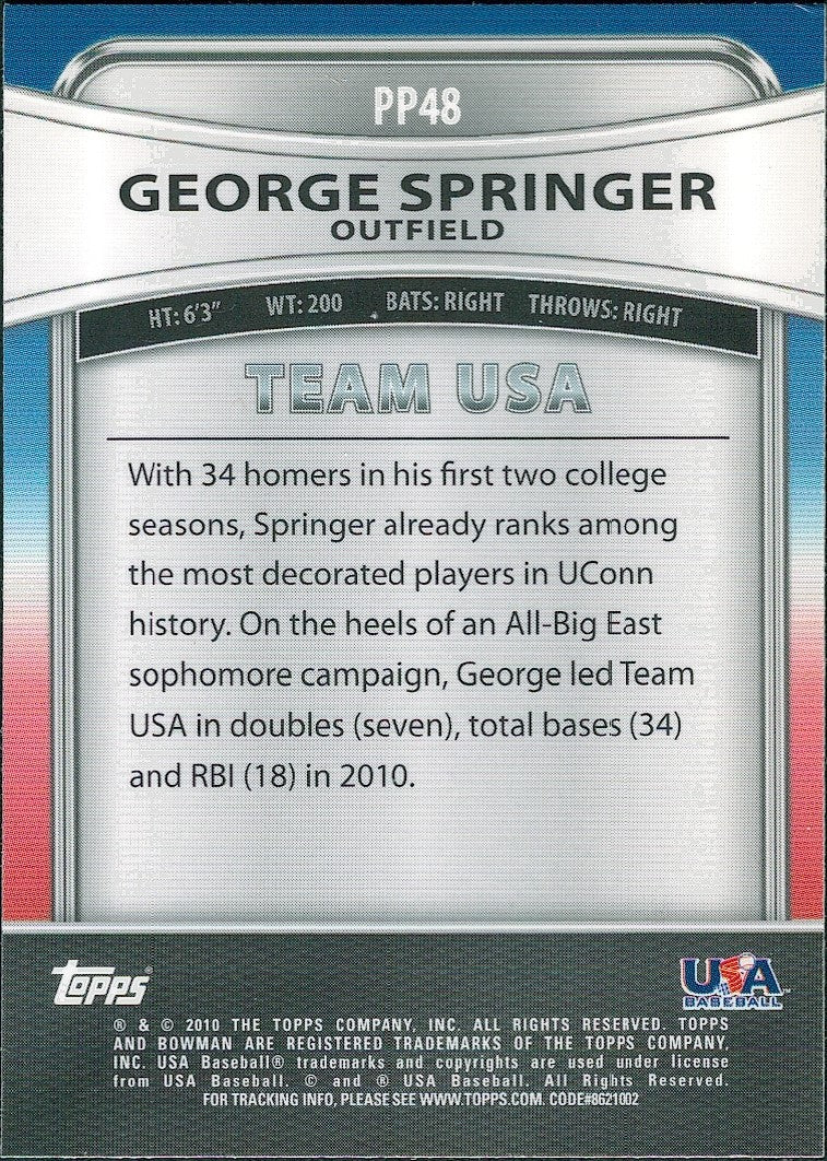 2010 Bowman Platinum Prospects #PP48 George Springer