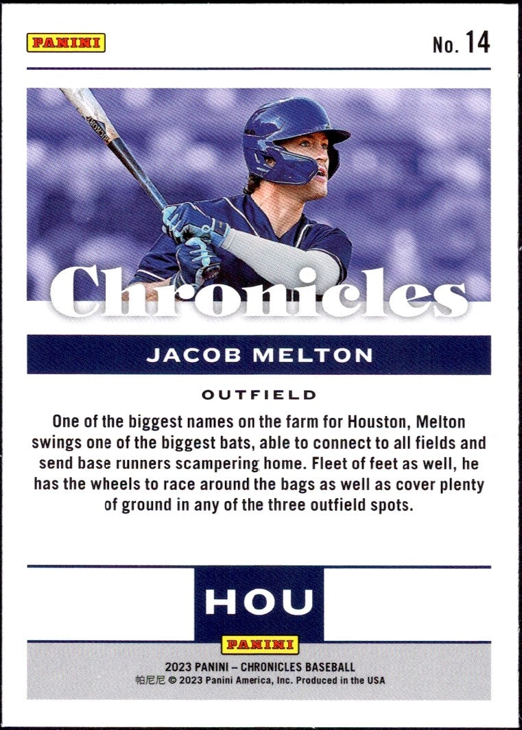 2023 Panini Chronicles #14 Jacob Melton Houston Astros