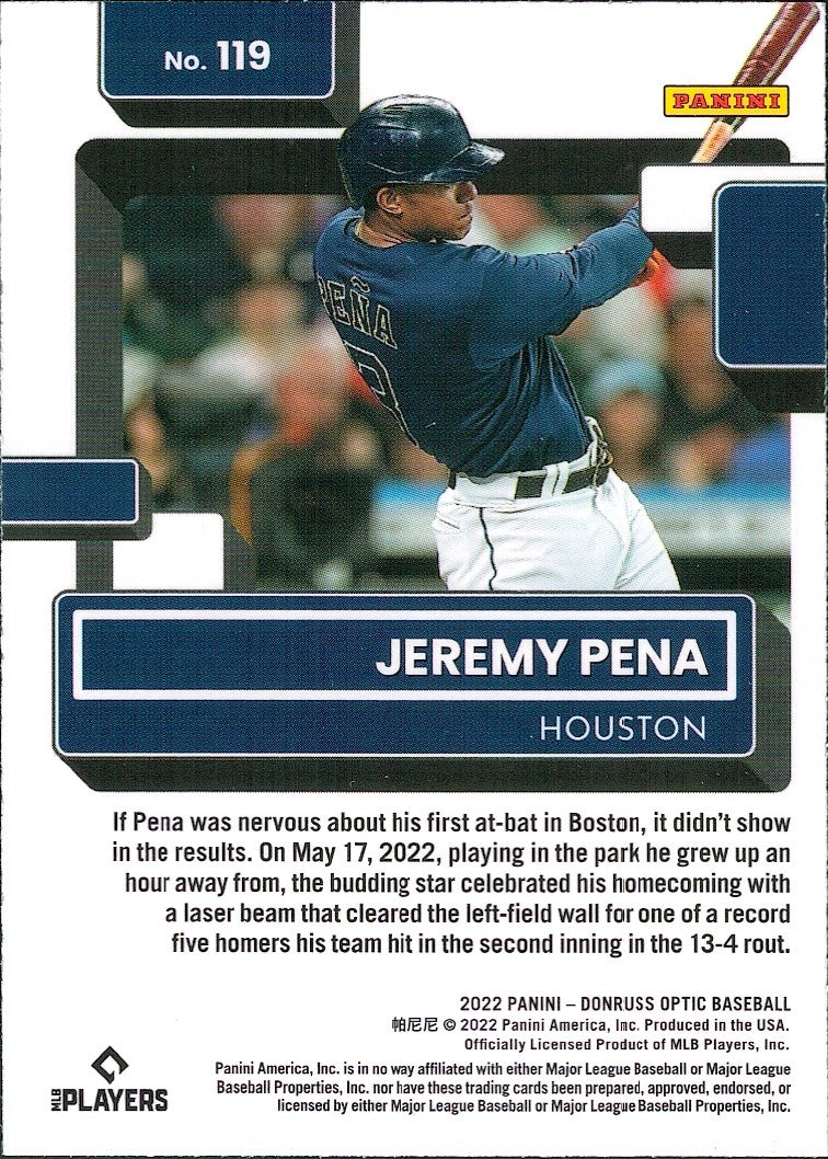 2022 Donruss Optic #119 Jeremy Pena RC Houston Astros