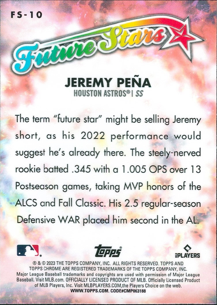 2023 Topps Chrome Future Stars #FS-10 Jeremy Peña Houston Astros