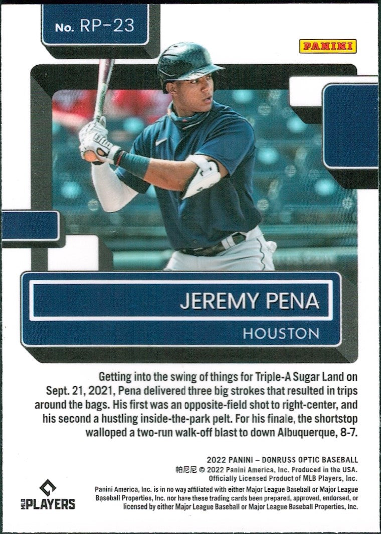 2022 Donruss Optic Rated Prospects #RP-23 Jeremy Pena Houston Astros