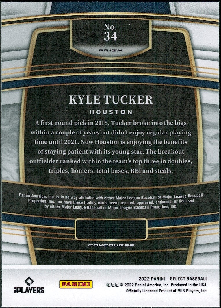 2022 Panini Select Holo #34 Kyle Tucker Houston Astros