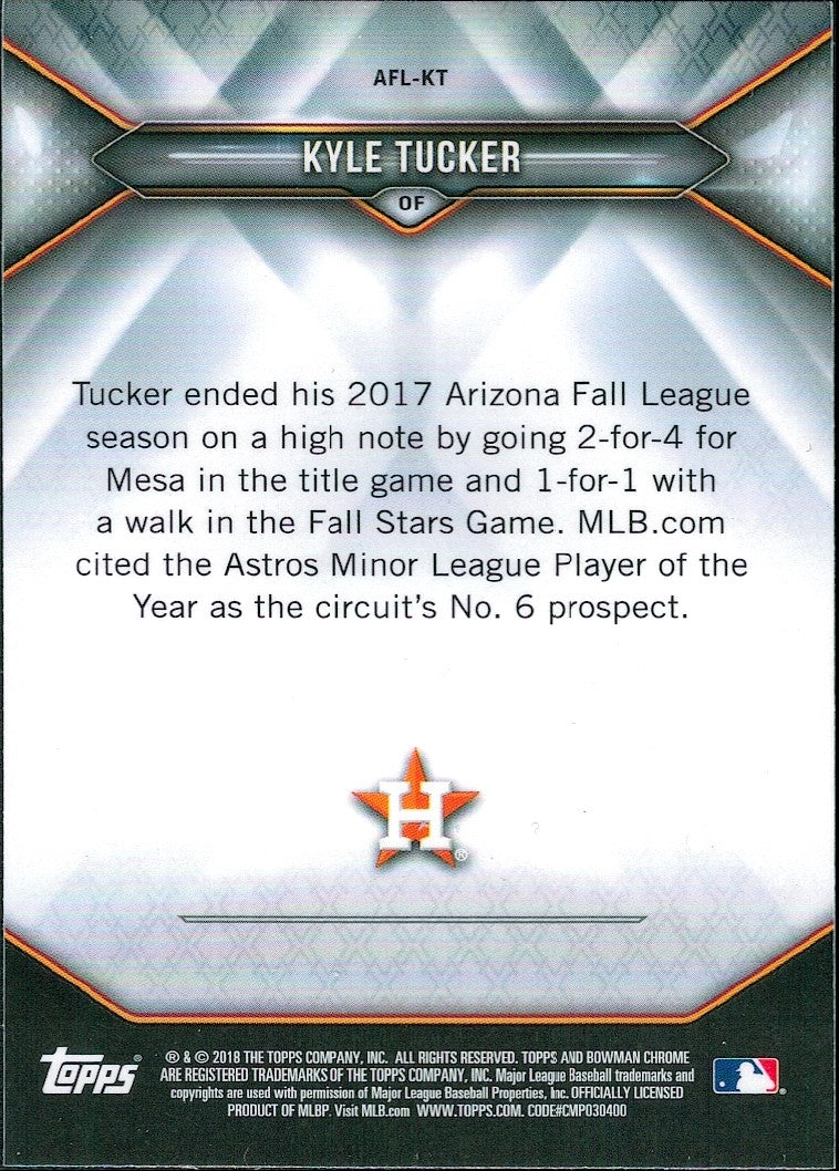 2018 Bowman Chrome 2017 AFL Fall Stars #AFL-KT Kyle Tucker Houston Astros
