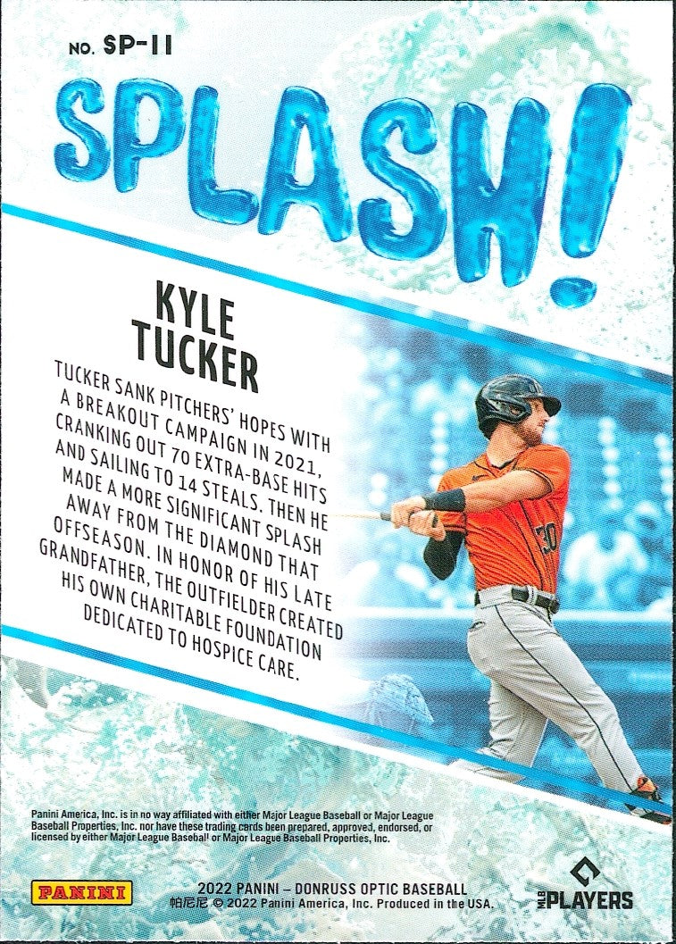 2022 Donruss Optic Splash #SP-11 Kyle Tucker Houston Astros