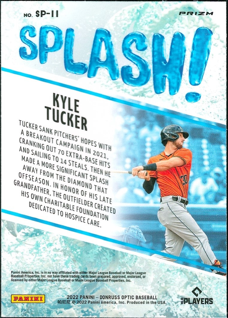 2022 Donruss Optic Splash Holo Prizm #SP-11 Kyle Tucker Houston Astros
