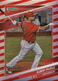2021 Donruss Red and White Stripes #70 Albert Pujols #/2021 Los Angeles Angels