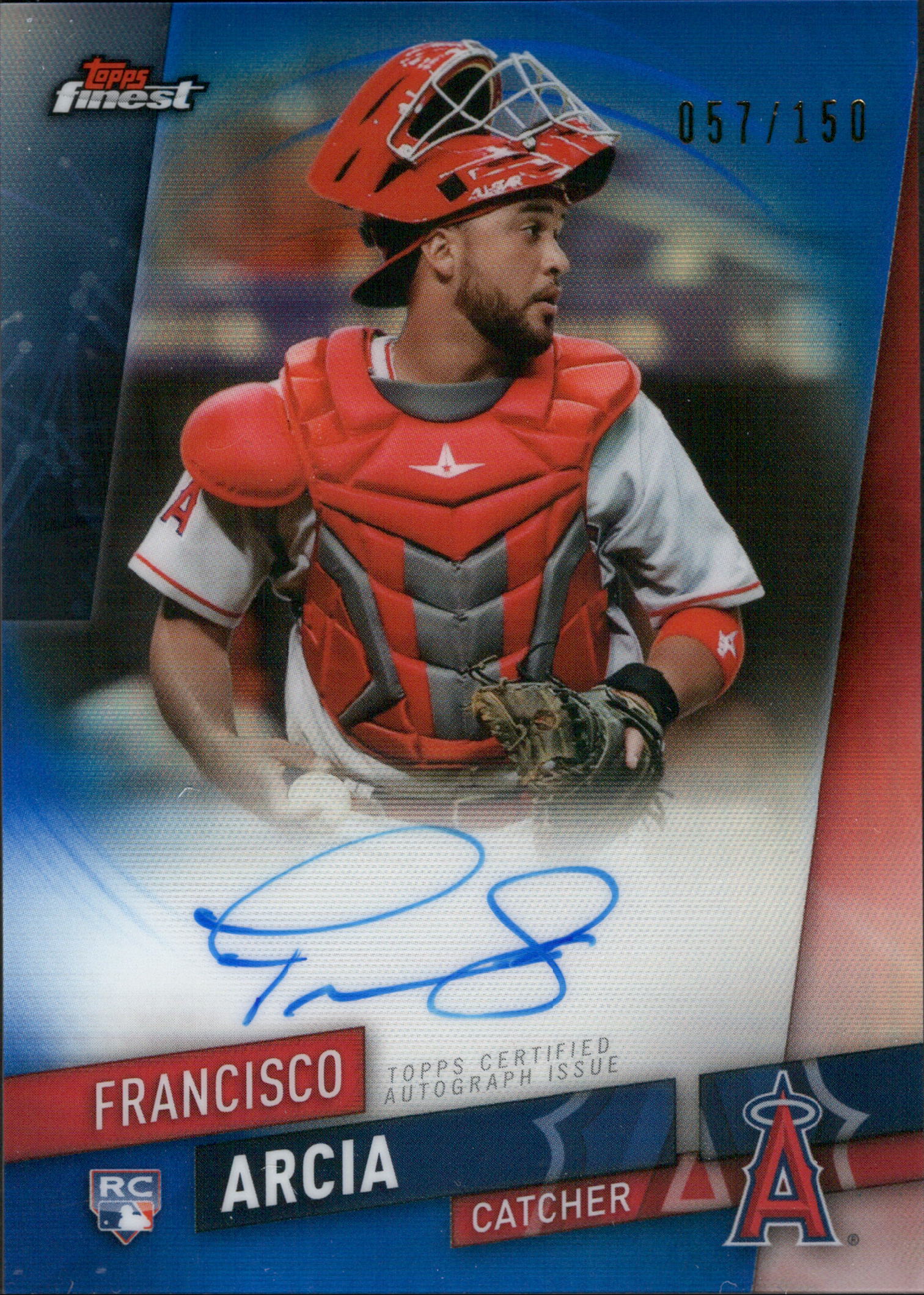2019 Finest Finest Autographs Blue #FA-FA Francisco Arcia RC Auto #/150 Angels