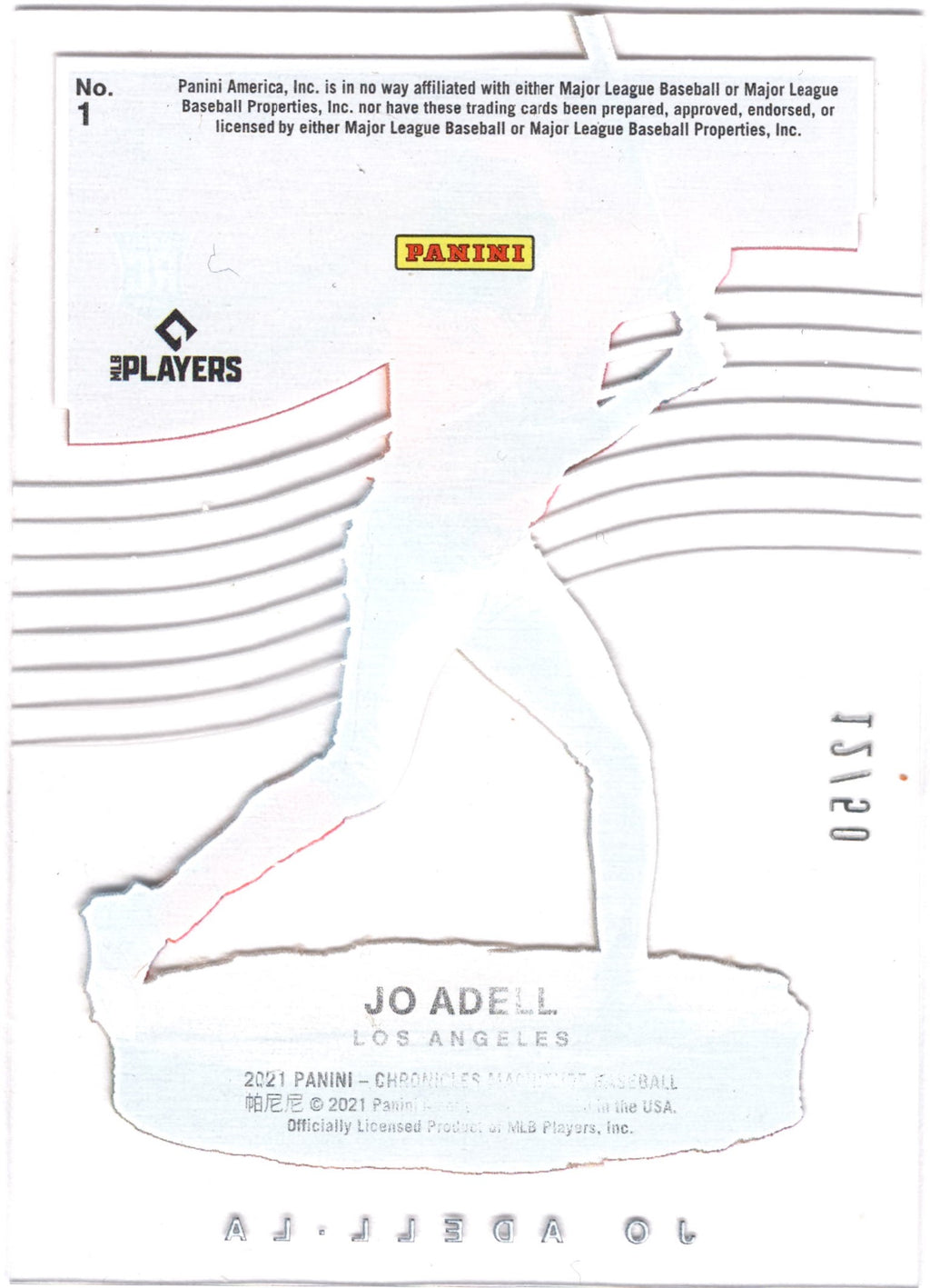 2021 Panini Chronicles Magnitude Blue #1 Jo Adell RC #/50 Los Angeles Angels