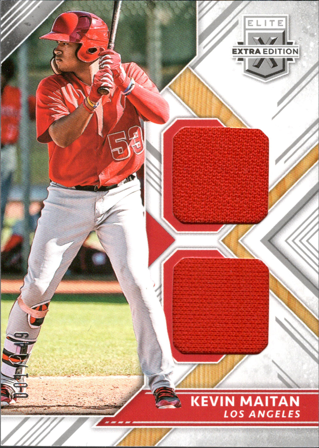 2018 Panini Elite Extra Edition Dual Material Silver #DM-KM Kevin Maitan #/149