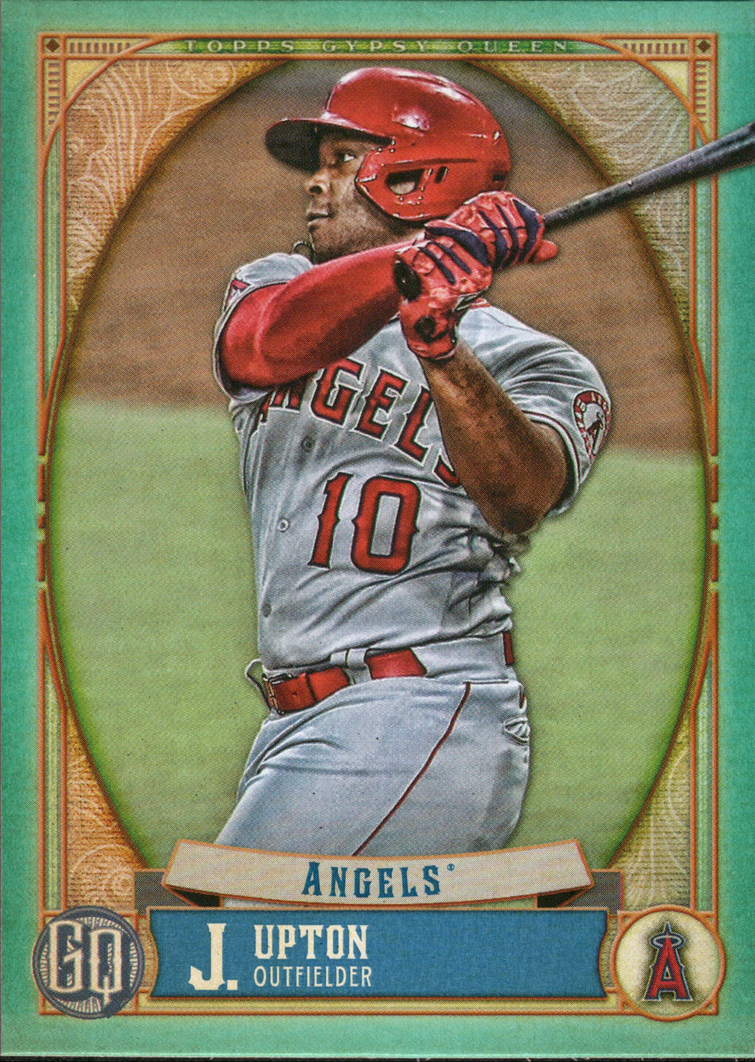 2021 Topps Gypsy Queen Turquoise #122 Justin Upton #/199 Los Angeles Angels