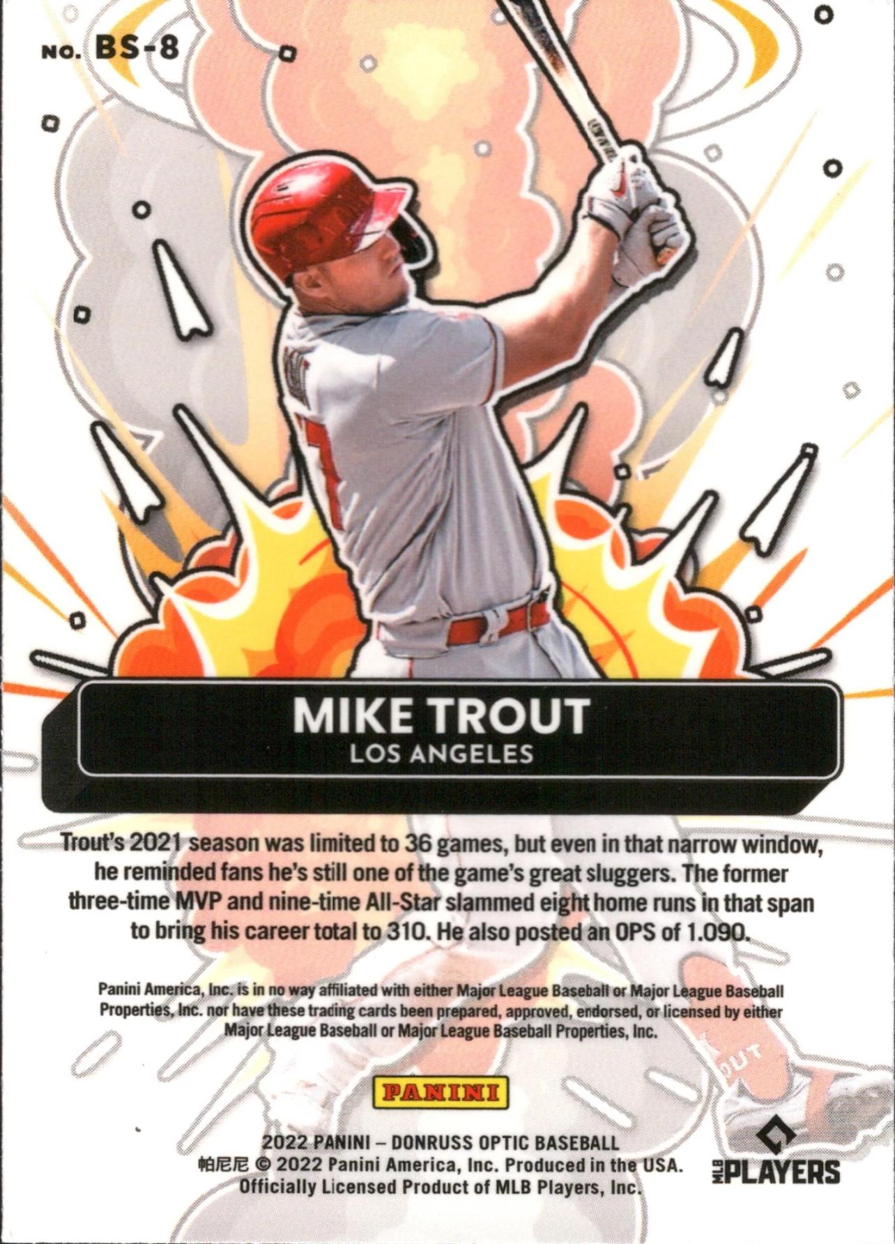 2022 Donruss Optic Bomb Squad #BS-8 Mike Trout Los Angeles Angels