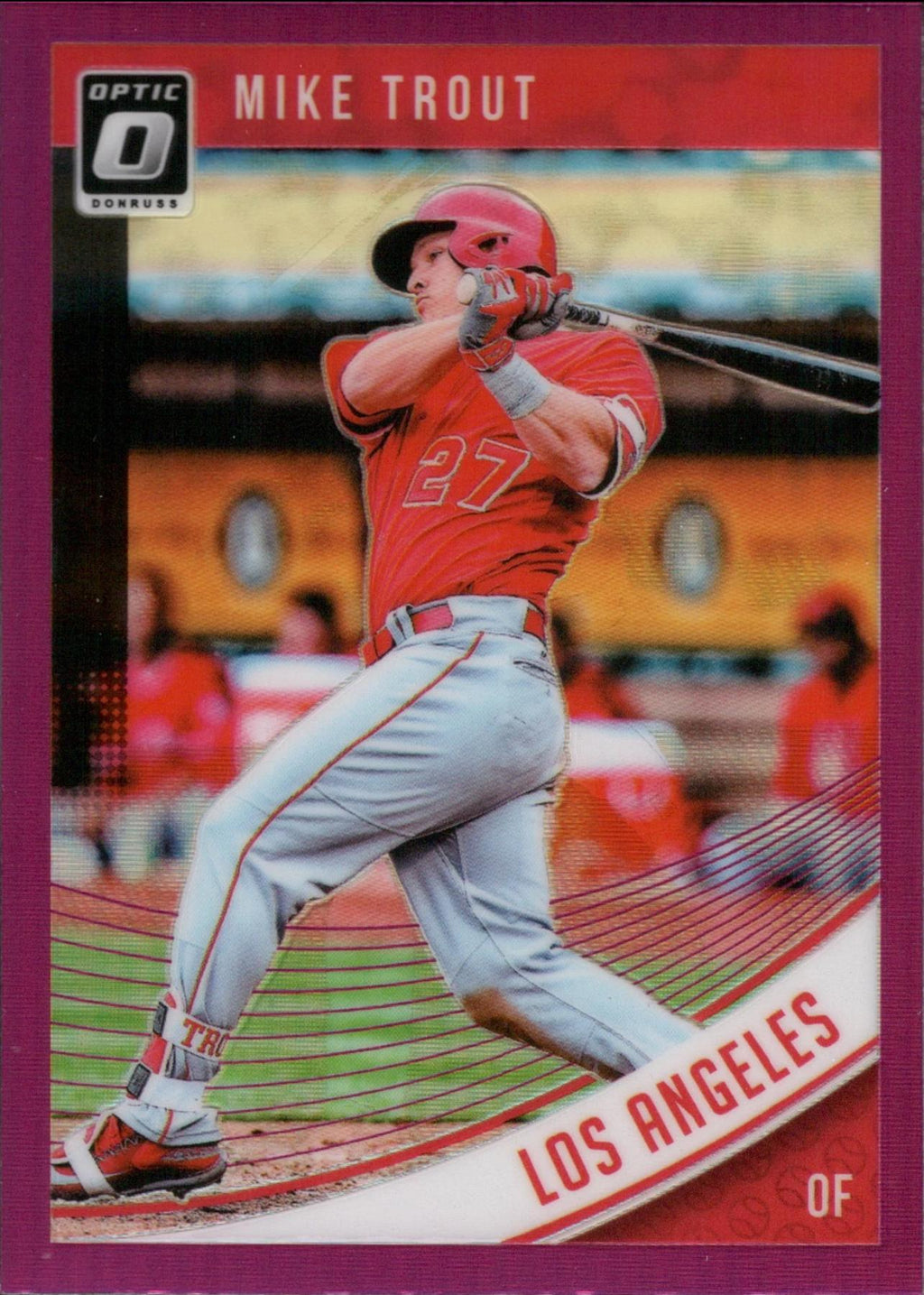 2018 Donruss Optic Pink : Post-swing #121 Mike Trout Los Angeles Angels