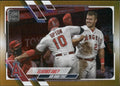 2021 Topps Gold Foil #166 Elbows Only Trout / Upton Los Angeles Angels